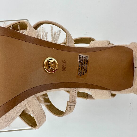 Michael Kors FARA Pom-Pom Heels | Blush Suede | Size 9.5 - Picture 5 of 12